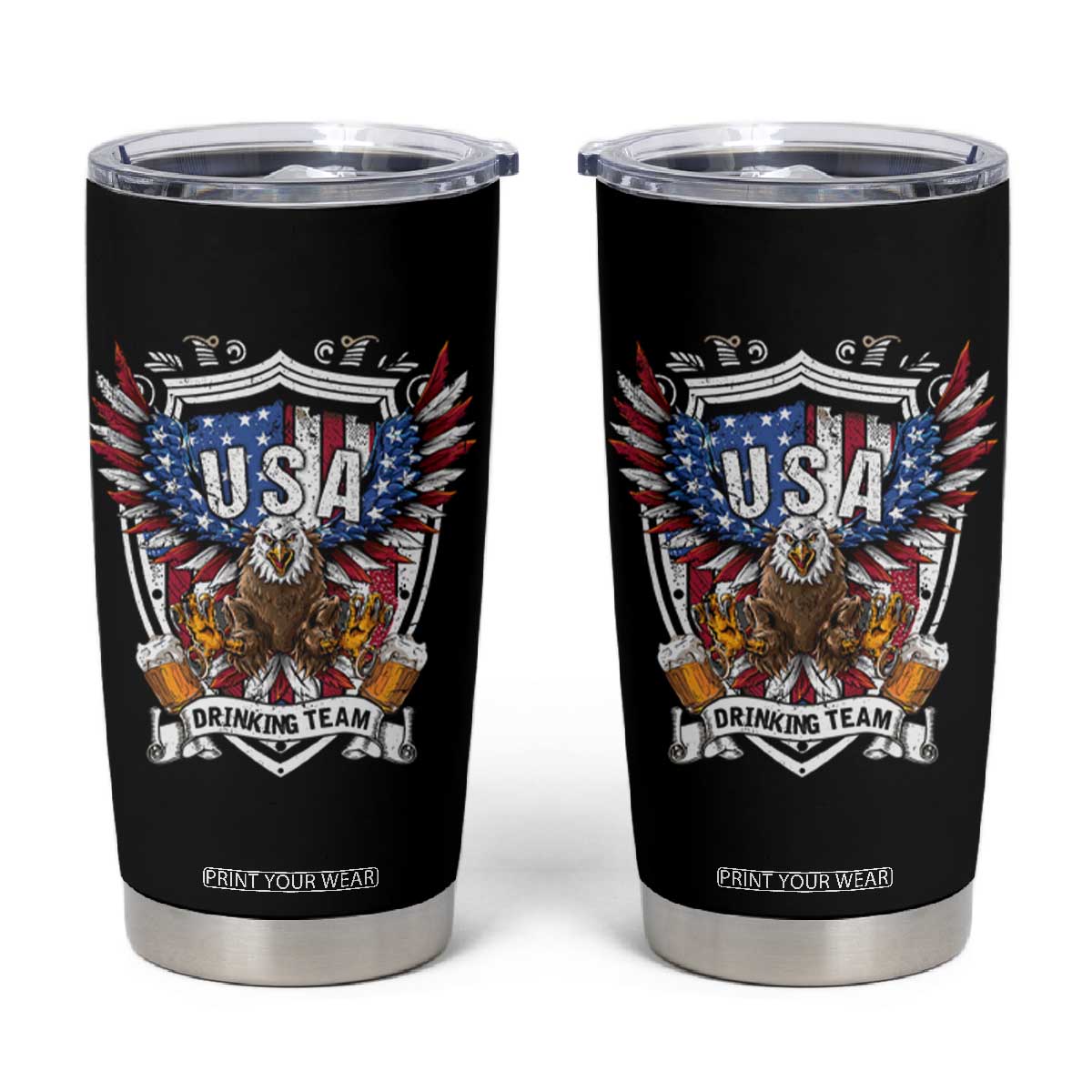 USA Drinking Team Tumbler Cup TS09 Black Print Your Wear