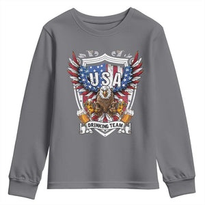 USA Drinking Team Youth Sweatshirt TS09 Charcoal Print Your Wear