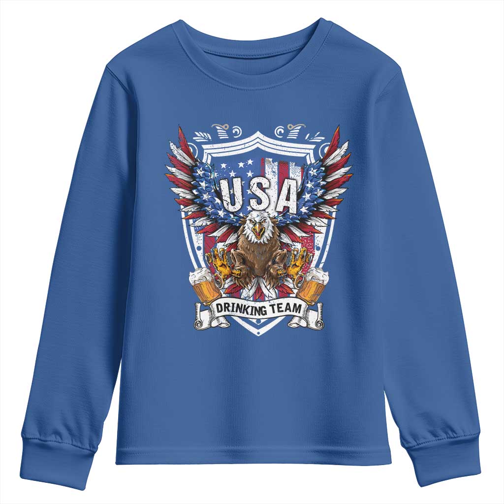 USA Drinking Team Youth Sweatshirt TS09 Royal Blue Print Your Wear