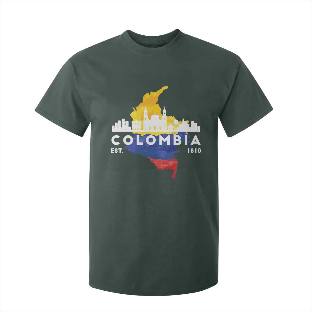 Colombian Pride T Shirt For Kid Colombia Est. 1810 TS09 Dark Forest Green Print Your Wear