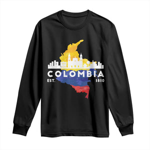 Colombian Pride Long Sleeve Shirt Colombia Est. 1810 TS09 Black Print Your Wear