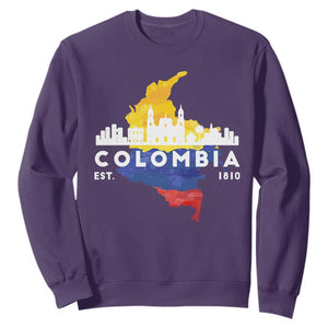 Colombian Pride Sweatshirt Colombia Est. 1810 TS09 Purple Print Your Wear