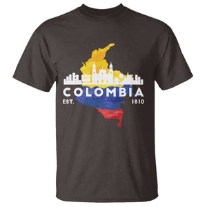 Colombian Pride T Shirt Colombia Est. 1810 TS09 Dark Chocolate Print Your Wear