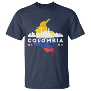 Colombian Pride T Shirt Colombia Est. 1810 TS09 Navy Print Your Wear