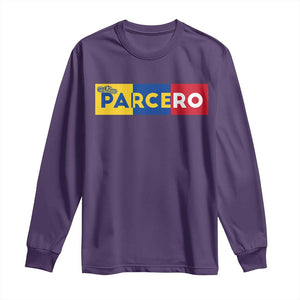 Funny Colombian Long Sleeve Shirt Parcero Colombia Slang Good Friend Buddy TS09 Purple Print Your Wear