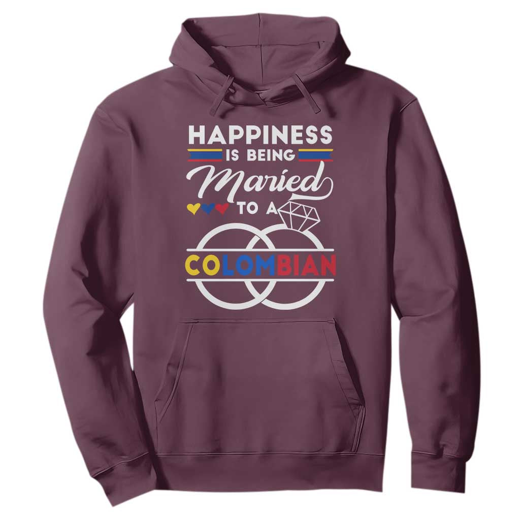 Happiness Is Being Married To A Colombian Hoodie TS09 Maroon Print Your Wear