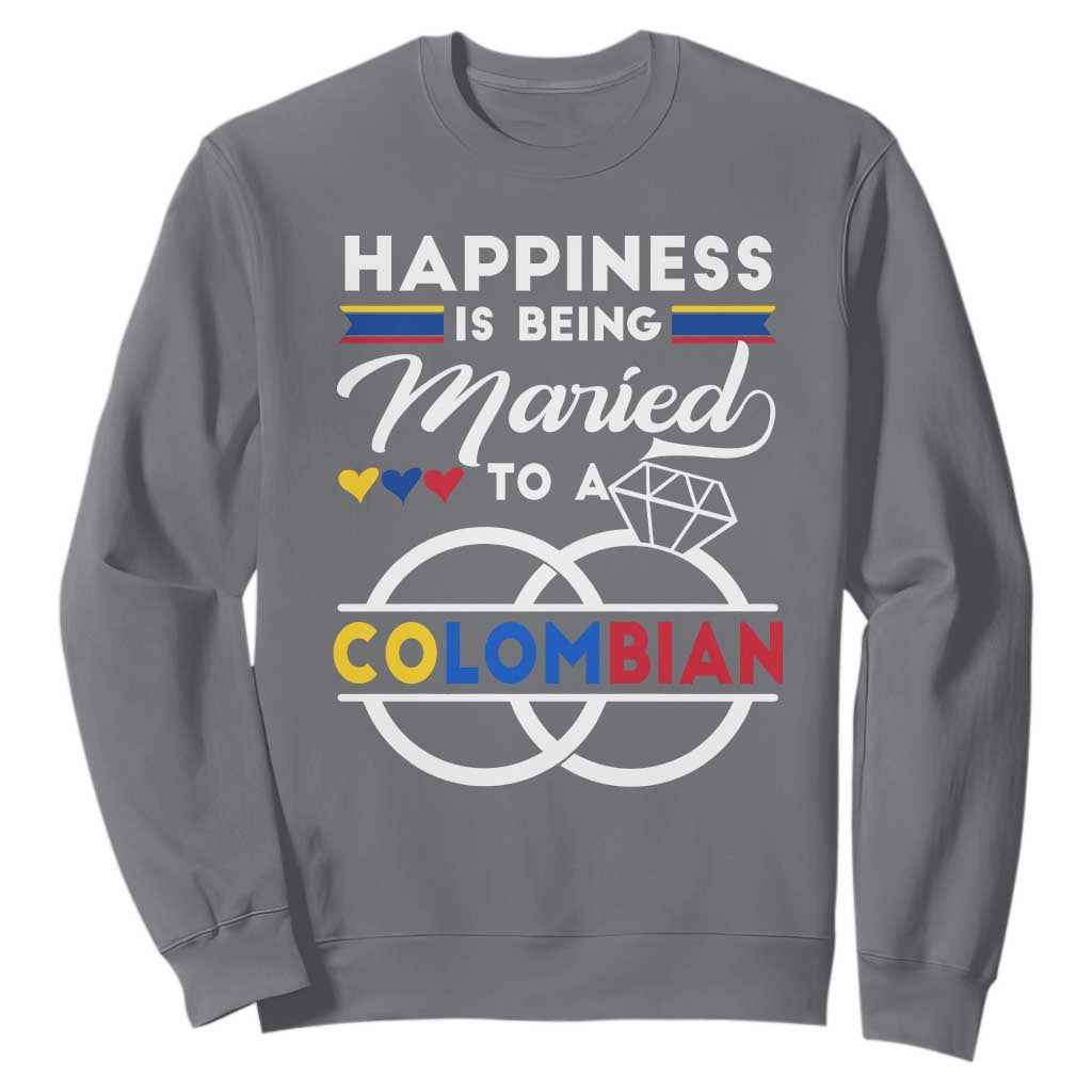 Happiness Is Being Married To A Colombian Sweatshirt TS09 Charcoal Print Your Wear