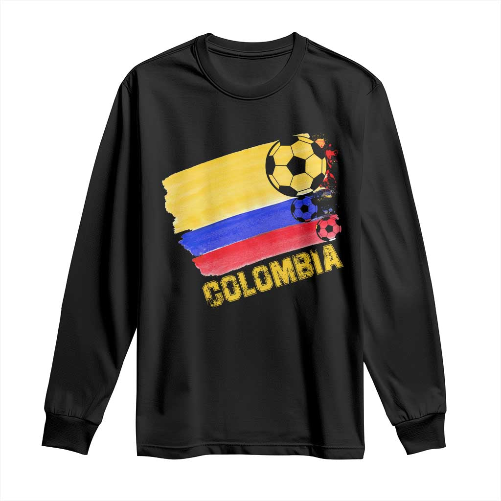 Colombian Colombia Soccer Support Long Sleeve Shirt TS09 Black Print Your Wear