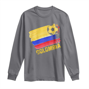 Colombian Colombia Soccer Support Long Sleeve Shirt TS09 Charcoal Print Your Wear