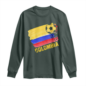 Colombian Colombia Soccer Support Long Sleeve Shirt TS09 Dark Forest Green Print Your Wear