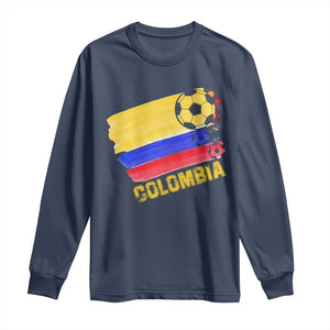 Colombian Colombia Soccer Support Long Sleeve Shirt TS09 Navy Print Your Wear