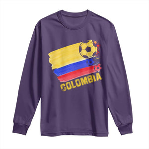 Colombian Colombia Soccer Support Long Sleeve Shirt TS09 Purple Print Your Wear