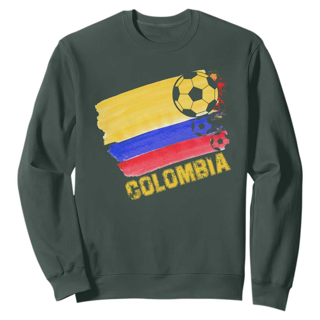 Colombian Colombia Soccer Support Sweatshirt TS09 Dark Forest Green Print Your Wear