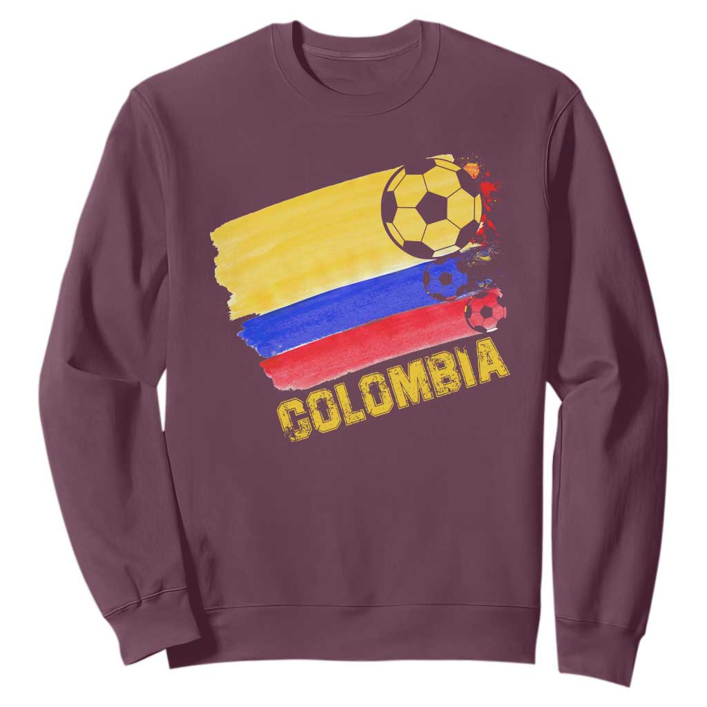 Colombian Colombia Soccer Support Sweatshirt TS09 Maroon Print Your Wear