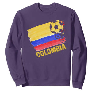 Colombian Colombia Soccer Support Sweatshirt TS09 Purple Print Your Wear