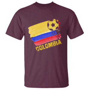 Colombian Colombia Soccer Support T Shirt TS09 Maroon Print Your Wear