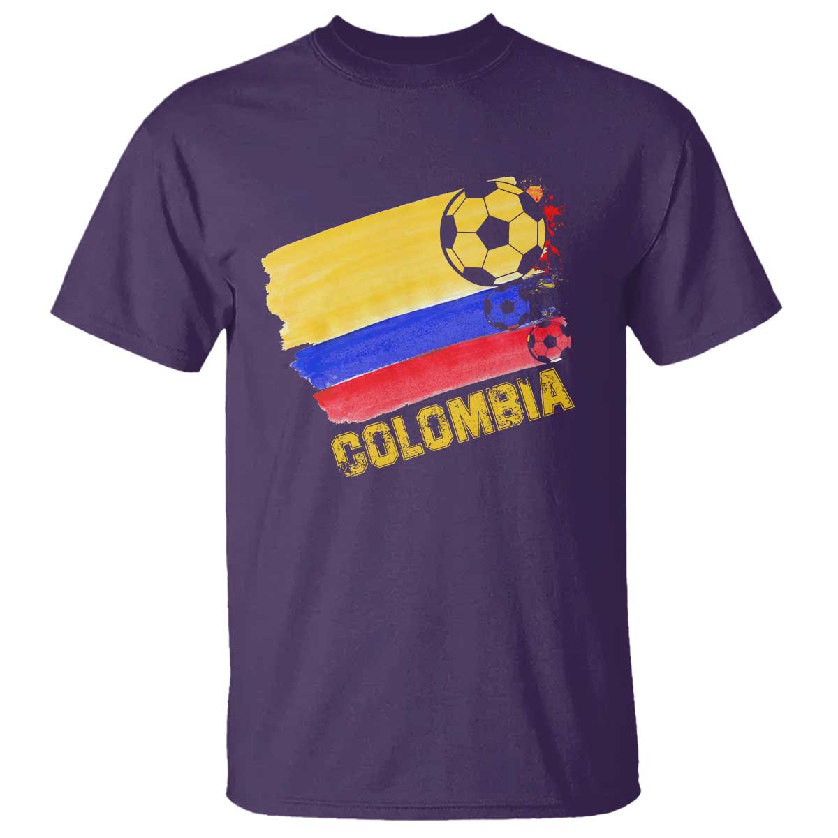 Colombian Colombia Soccer Support T Shirt TS09 Purple Print Your Wear
