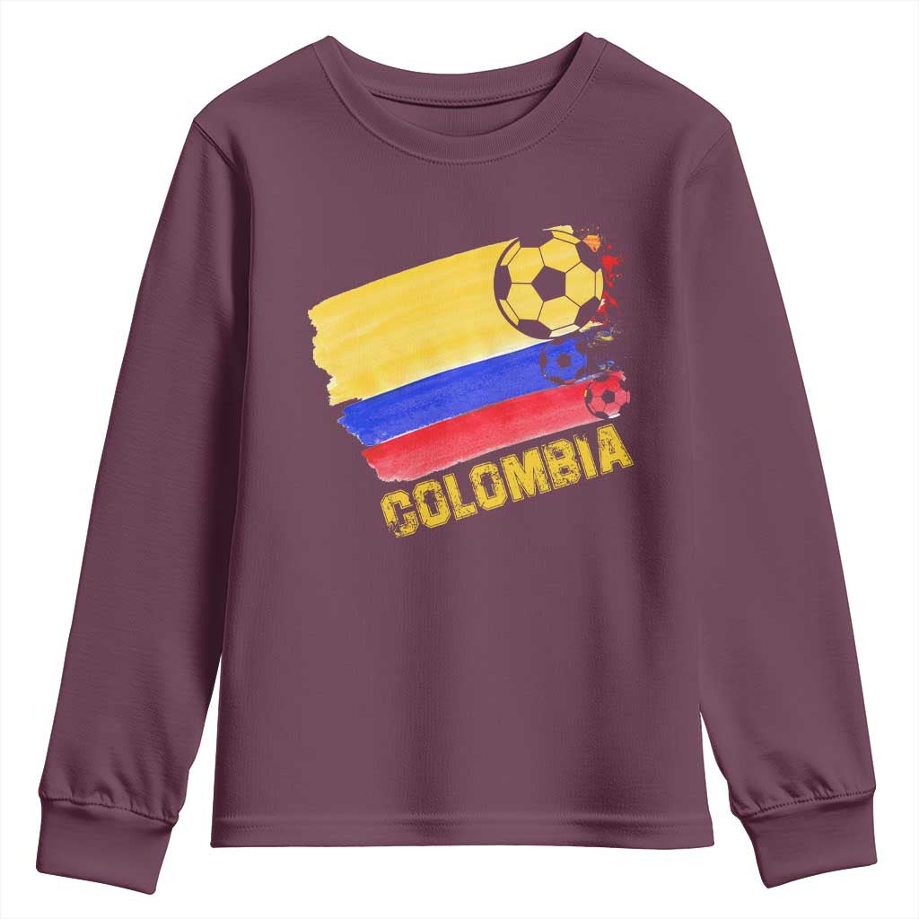 Colombian Colombia Soccer Support Youth Sweatshirt TS09 Maroon Print Your Wear