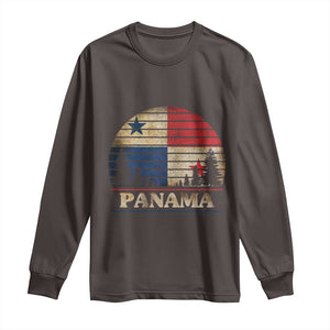 Panama Flag Pride Long Sleeve Shirt TS09 Dark Chocolate Print Your Wear