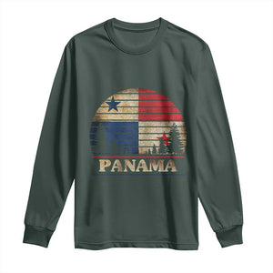 Panama Flag Pride Long Sleeve Shirt TS09 Dark Forest Green Print Your Wear