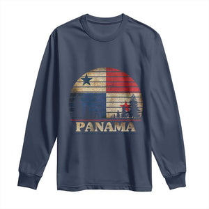 Panama Flag Pride Long Sleeve Shirt TS09 Navy Print Your Wear