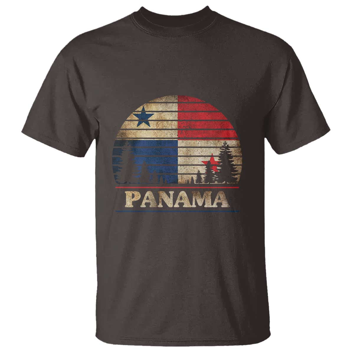 Panama Flag Pride T Shirt TS09 Dark Chocolate Print Your Wear