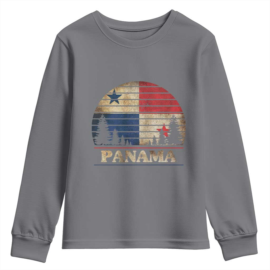 Panama Flag Pride Youth Sweatshirt TS09 Charcoal Print Your Wear
