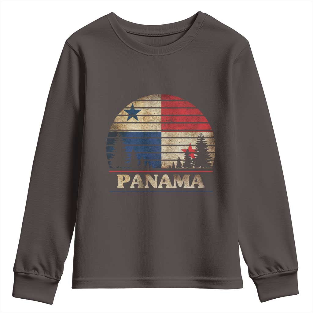 Panama Flag Pride Youth Sweatshirt TS09 Dark Chocolate Print Your Wear