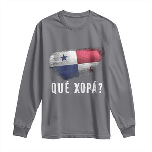 Funny Panama Long Sleeve Shirt Que Xopa What's Up Panamanian TS09 Charcoal Print Your Wear