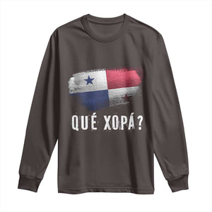 Funny Panama Long Sleeve Shirt Que Xopa What's Up Panamanian TS09 Dark Chocolate Print Your Wear