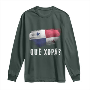 Funny Panama Long Sleeve Shirt Que Xopa What's Up Panamanian TS09 Dark Forest Green Print Your Wear