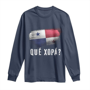 Funny Panama Long Sleeve Shirt Que Xopa What's Up Panamanian TS09 Navy Print Your Wear