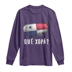 Funny Panama Long Sleeve Shirt Que Xopa What's Up Panamanian TS09 Purple Print Your Wear