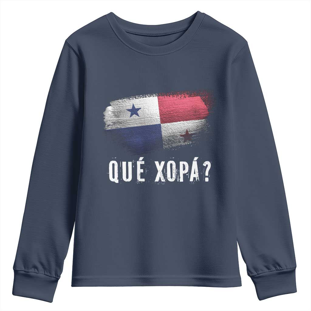 Funny Panama Youth Sweatshirt Que Xopa What's Up Panamanian TS09 Navy Print Your Wear