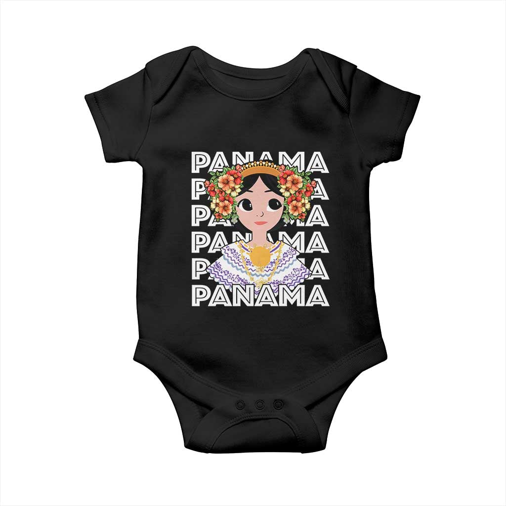 Panamanian Cultural Women Baby Onesie TS09 Black Print Your Wear