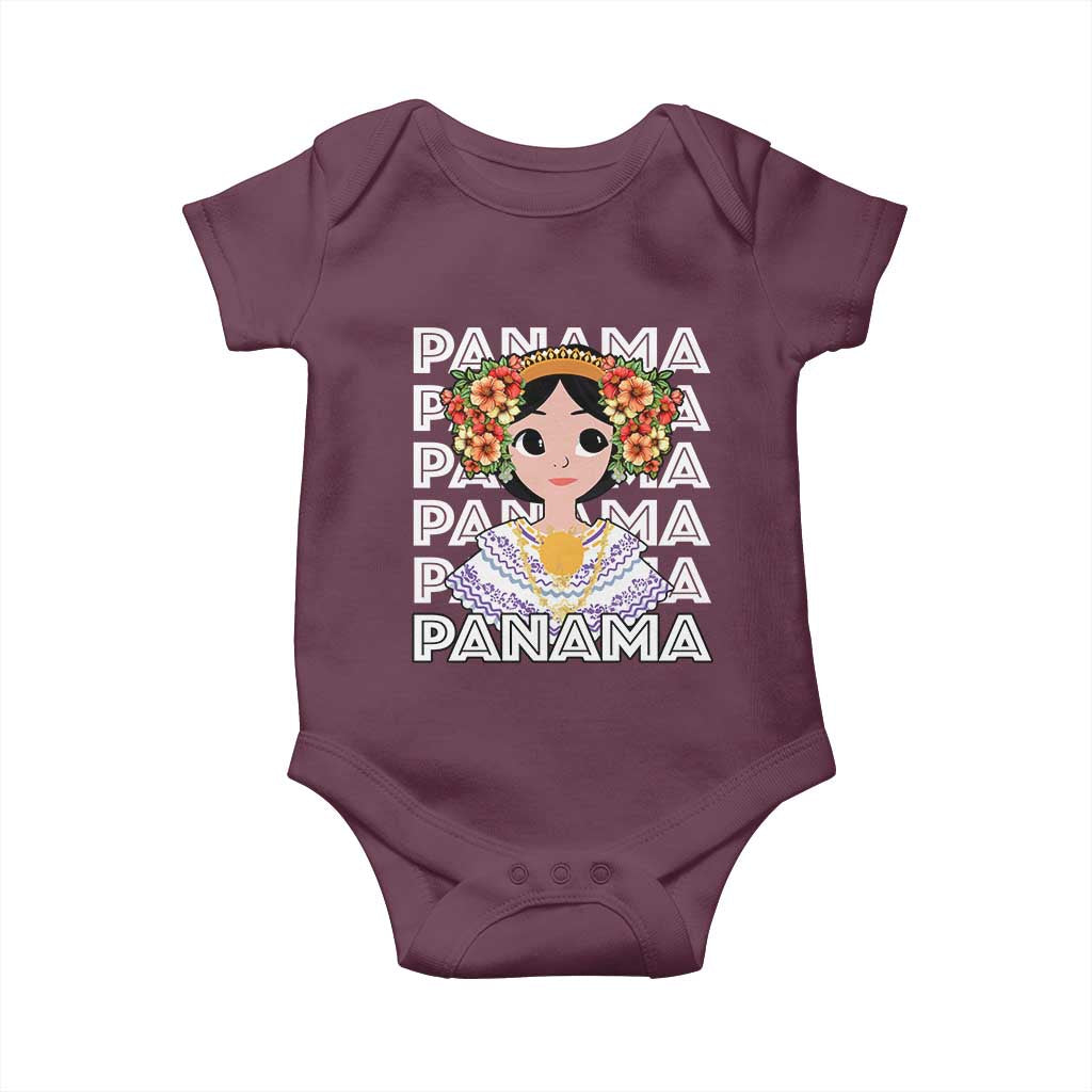 Panamanian Cultural Women Baby Onesie TS09 Maroon Print Your Wear