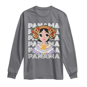 Panamanian Cultural Women Long Sleeve Shirt TS09 Charcoal Print Your Wear