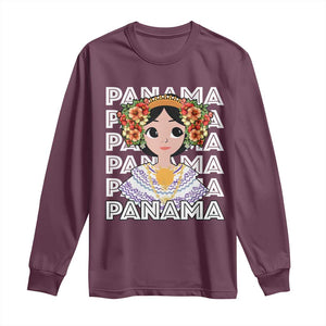 Panamanian Cultural Women Long Sleeve Shirt TS09 Maroon Print Your Wear