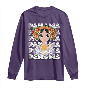 Panamanian Cultural Women Long Sleeve Shirt TS09 Purple Print Your Wear