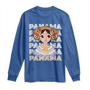 Panamanian Cultural Women Long Sleeve Shirt TS09 Royal Blue Print Your Wear