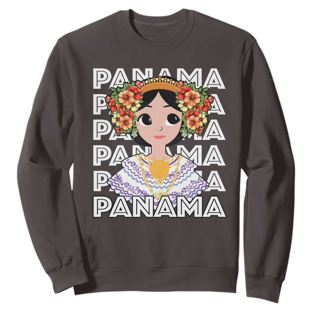 Panamanian Cultural Women Sweatshirt TS09 Dark Chocolate Print Your Wear