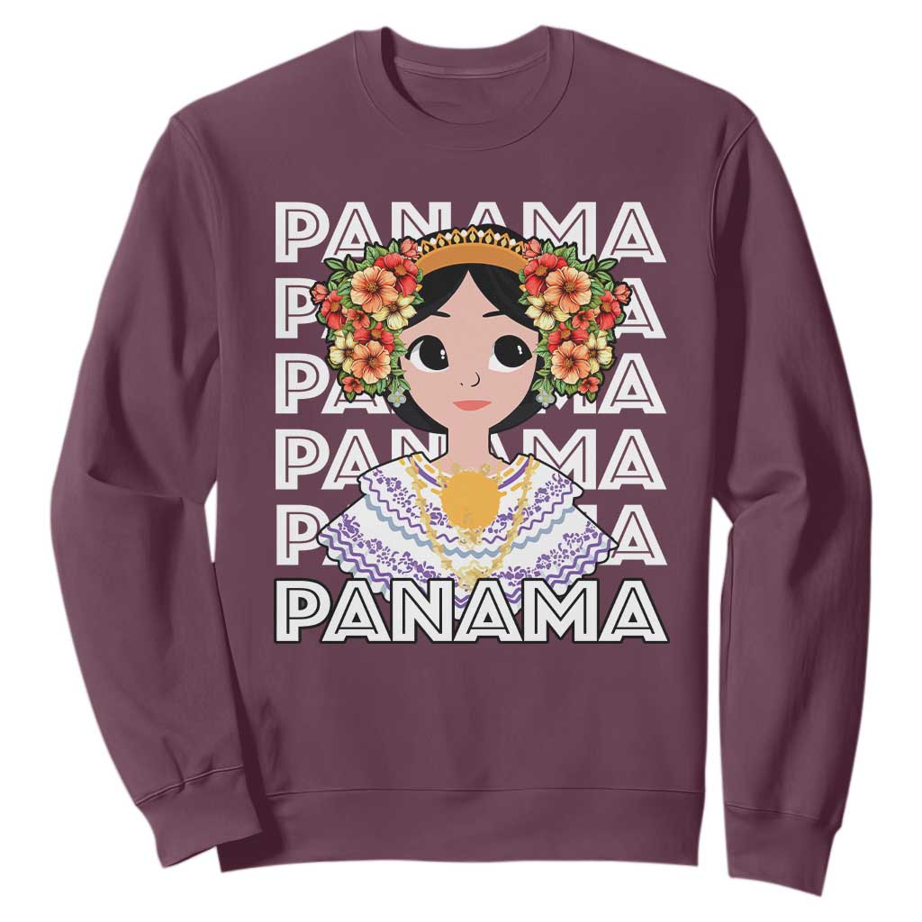 Panamanian Cultural Women Sweatshirt TS09 Maroon Print Your Wear