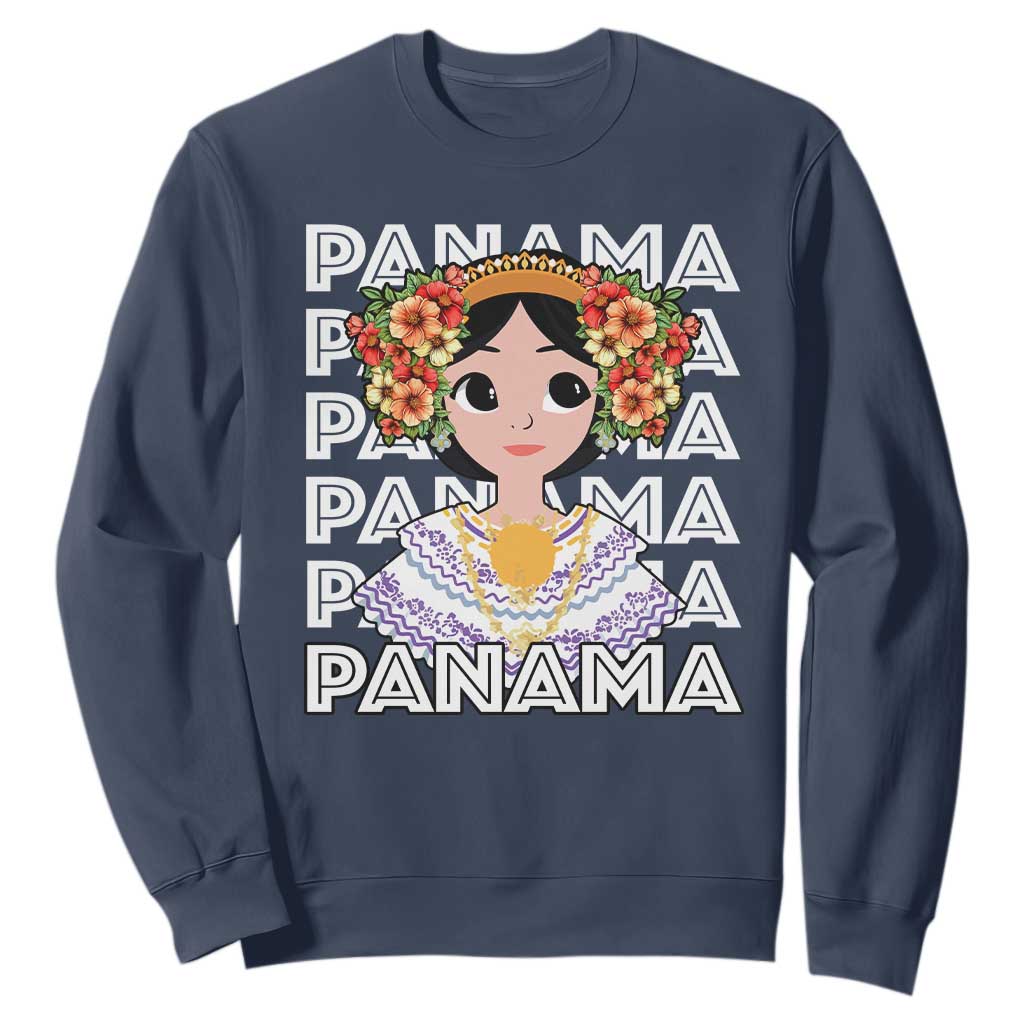 Panamanian Cultural Women Sweatshirt TS09 Navy Print Your Wear