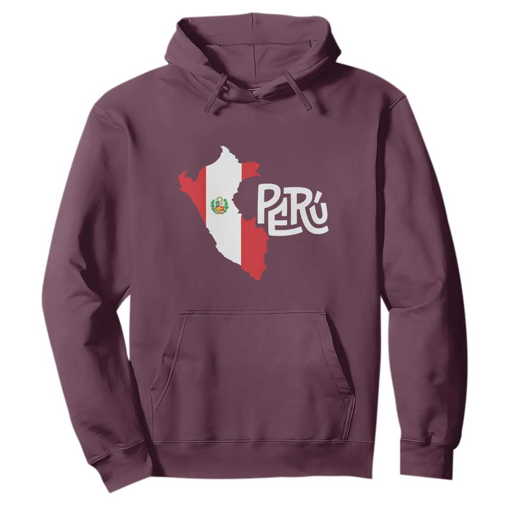 Peruvian Pride Hoodie Peru Est. 1821 TS09 Maroon Print Your Wear