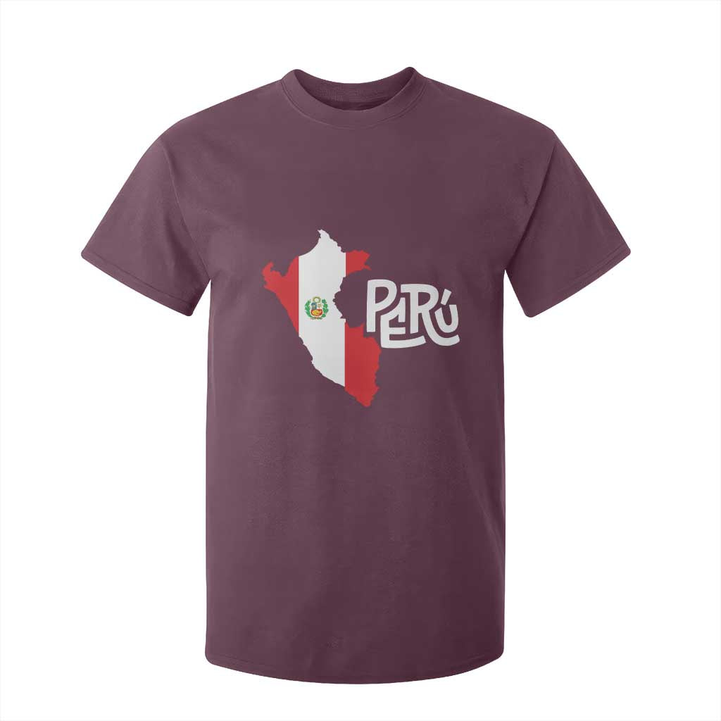 Peruvian Pride T Shirt For Kid Peru Est. 1821 TS09 Maroon Print Your Wear