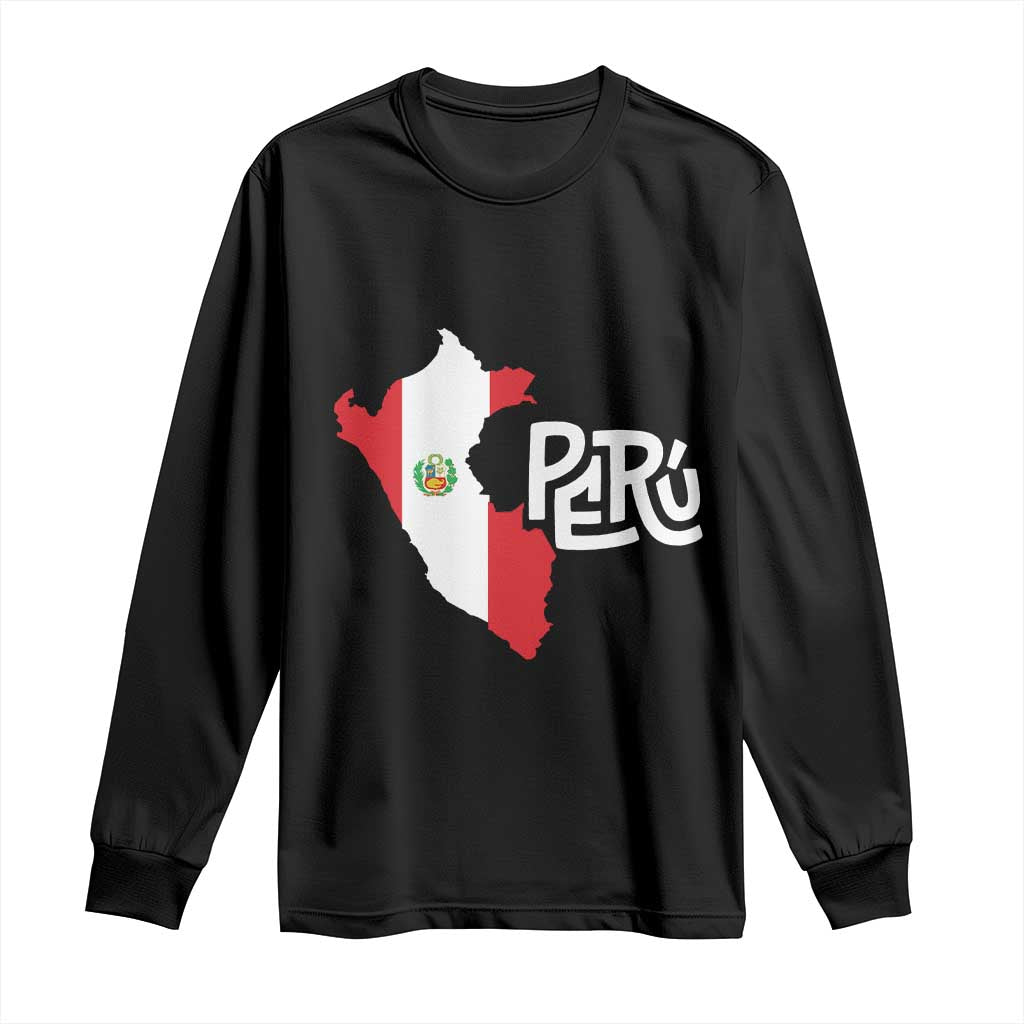 Peruvian Pride Long Sleeve Shirt Peru Est. 1821 TS09 Black Print Your Wear