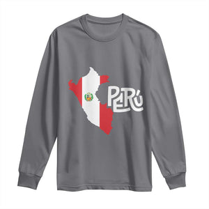 Peruvian Pride Long Sleeve Shirt Peru Est. 1821 TS09 Charcoal Print Your Wear