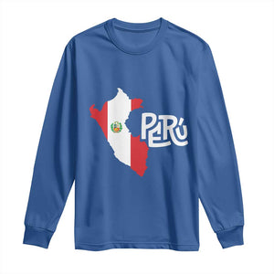 Peruvian Pride Long Sleeve Shirt Peru Est. 1821 TS09 Royal Blue Print Your Wear