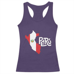 Peruvian Pride Racerback Tank Top Peru Est. 1821 TS09 Purple Print Your Wear