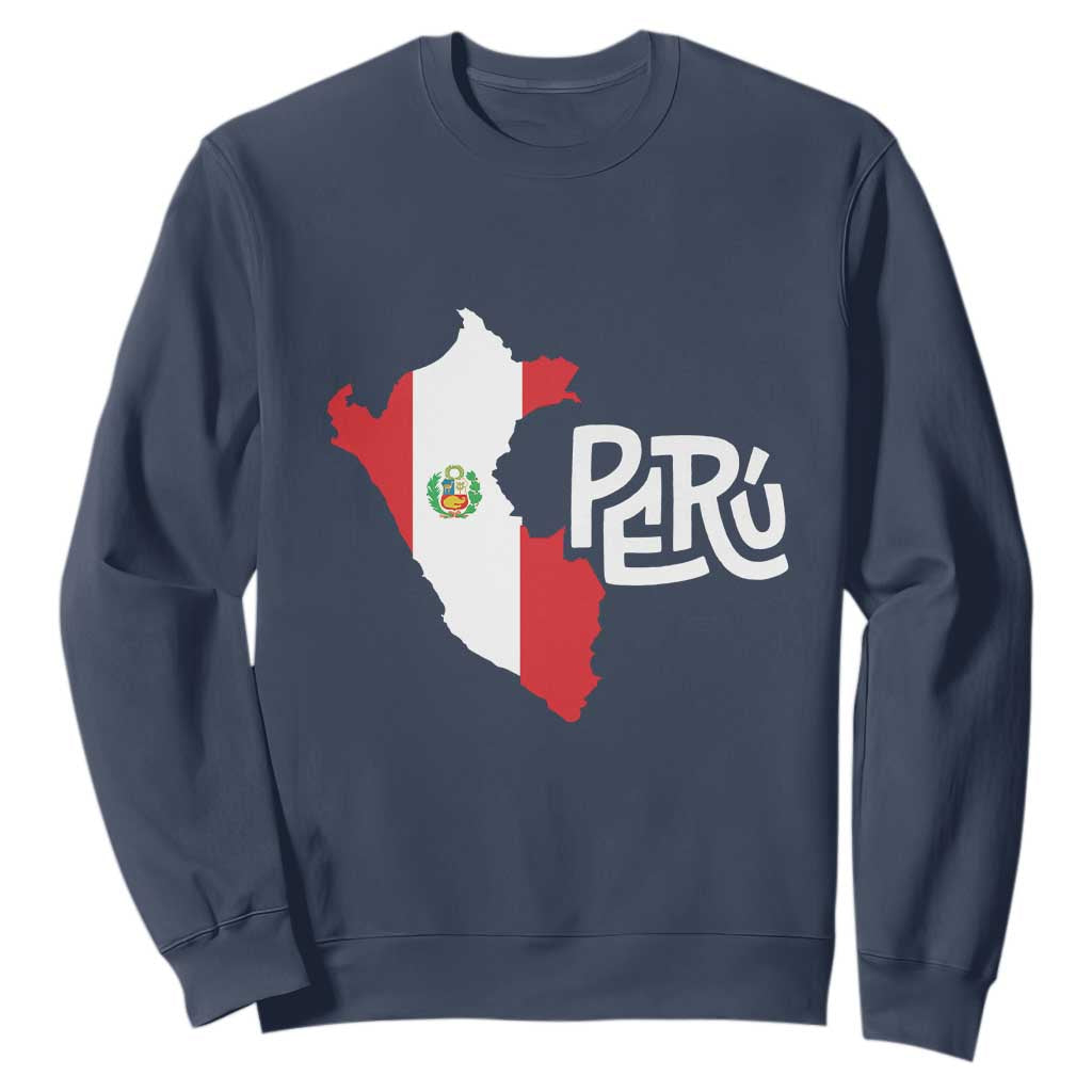 Peruvian Pride Sweatshirt Peru Est. 1821 TS09 Navy Print Your Wear